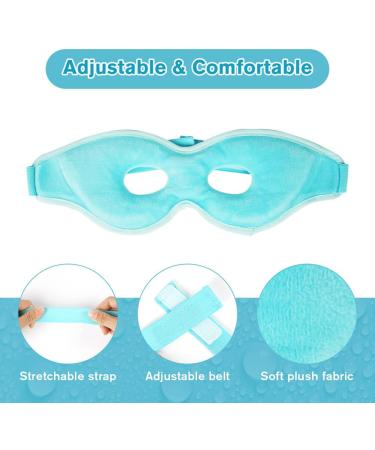 ACWOO Cooling Eye Mask 2PCS Cooling Gel Beads Eye Mask for Puffy Eyes Reusable Hot Cold Therapy Gel Eye Mask for Migraine Relief Headache Dark Circles Dry Eyes Swollen Eyes Sinus Pain (C) A Blue+pink - Buy Online on SooperMarket.com