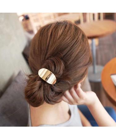 10 Pcs Gold Metal Elastic Hair Bands for Women - Hair Ties Ponytail Holder Set - Buy Online on SooperMarket.com