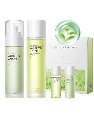 Green Tea Skincare Set For Teenagers Girls Serum Lotion Skin Care Sets & Kits Includes 100ml Serum 120ml Lotion And Serum Lotion Trial Set Acne Remove Hydration Oil Control Facial Kit
