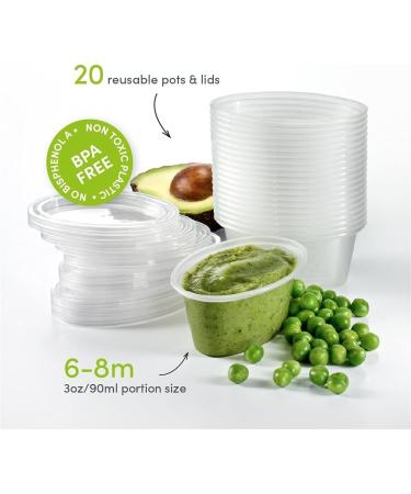 Mummy Cooks 20 Freezable Weaning Portion Pots | BPA-Free & Reusable for Babies 6 Months - Buy Online on SooperMarket.com