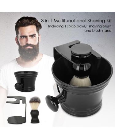 Wallfire 3-in-1 Shaving Brush Set with Stand & Bowl - Premium Men's Shaving Tools for a Luxurious Grooming Experience - Buy Online on SooperMarket.com