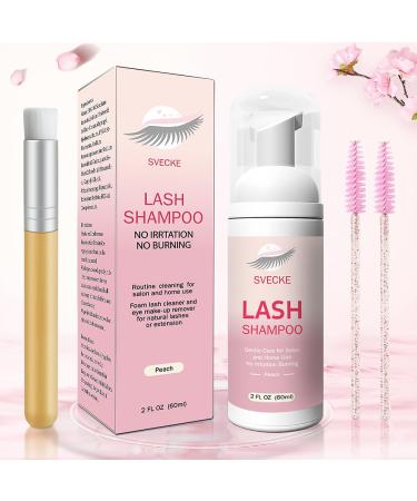 Lash Shampoo Kit for Eyelash Extensions | 2 fl.oz Eyelash Cleaner Foam | Salon & Home Use | Peach - International Shipping Available - Buy Online on SooperMarket.com