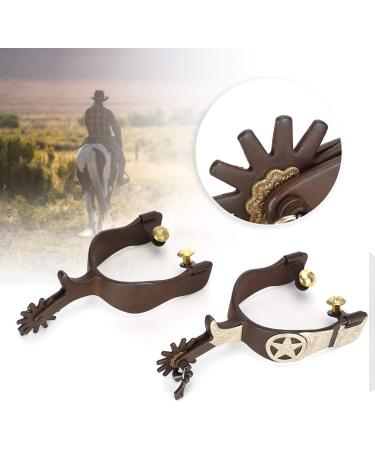 Horse Spurs Low Carbon Steel Horse Boot Spurs Decoration West Cowboy Style Horse Spurs for Riding - Buy Online on SooperMarket.com