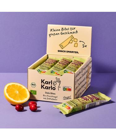 Karl Karlo Fruchttriegel lemon - 12 x 35g |Vegan sweets based on date |Vegan snack without additives gluten -free Nutri score A |Dried cranberries acerola lemon 12 pieces (1 Pack)