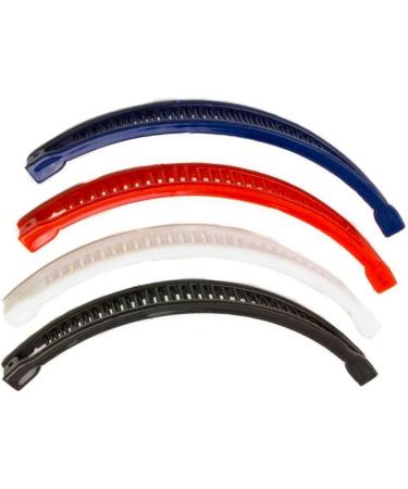 Mytoptrendz -Set Of 4 Banana Hair Clip Long Banana Ponytail Comb Clip Red Navy white Black - Buy Online on SooperMarket.com