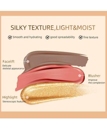 VigCebit 4# Liquid Blush & Creamy Highlight Pencil - Waterproof Buildable Color Contouring & Mixable Highlighter for a Flawless Glow - Buy Online on SooperMarket.com