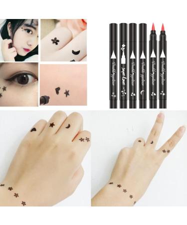 Eyeliner Stamp 2 in 1 Double-Head Waterproof Liquid Eyeliner Pen Make-Up Tool Black Heart Liquid Eyeliner - Buy Online on SooperMarket.com
