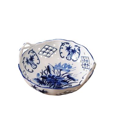 Fruit Basket Bowl Fruit Plate Home Round Ceramic Fruit Bowl Living Room Dining Room Kitchen Desktop Porcelain Fruit Dish Hollow Candy Bowl Fruit Bowls (Color : B)