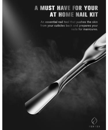 FERYES Elegant Precision Cuticle Pusher & Nail Cleaner - Dual-Ended Cuticle Stick Stainless Steel Cuticle Remover Tool for Flawless Nail Care Silver Type1 - Buy Online on SooperMarket.com