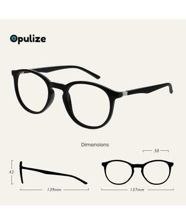 Opulize MET Reading Glasses 2 Pack - Slim Round Frame Spring Hinges Scratch-Resistant - Black Transparent & Gray for Men & Women +2.00 Diopters - Buy Online on SooperMarket.com