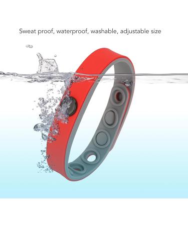 Saluaqui 2 Pack Anti-Static Wireless Negative Ion Bracelets - Washable Silicone Sports Wristbands (Red) - Buy Online on SooperMarket.com