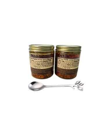 Trader Joe's Chili Onion Crunch Pack of 2 with Foliage Serving Spoon - Buy Online on SooperMarket.com