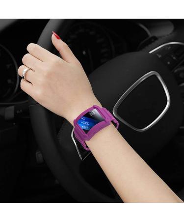 Veczom Replacement Band for Samsung Gear Fit2 Pro/ Fit2 - Colorful Silicone Sport Strap with Protect Case | Compatible with SM-R360 R365 Fitness Smart Watch - Buy Online on SooperMarket.com