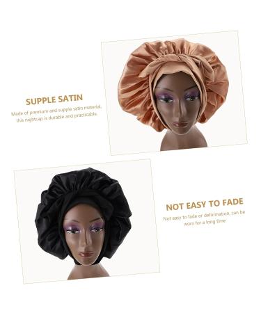 Beavorty 2pcs Satin Night Cap Set | Adjustable Silk Bonnet for Sleeping | Women's Head Wraps | Satin Sleep Hat for Hair Care - Buy Online on SooperMarket.com