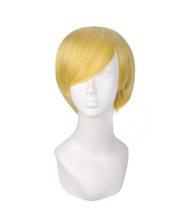 MapofBeauty Cosplay Costume Men's Short Straight Wig (Blonde) Flax Yellow