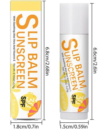 SPF Lip Balm | Hydrating Bum Sun Lip Balm SPF30 - Lip Sunscreen Travel Size Sunscreen for LipsProtects Soothes Moisturizes Lip Care #1 Banana Flavor - Buy Online on SooperMarket.com