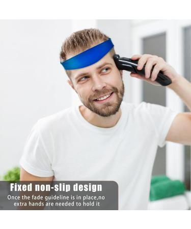 Hair Trimming Guide Blue Adjustable Hair Cut Guides Fade Guide Tool Neckline Shaving Template with 2 Hair Bands for Home Use Barber Shops Hair Salons Makeup Rooms - Buy Online on SooperMarket.com