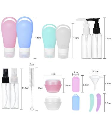 16-Piece Silicone Travel Bottles Set | TSA-Approved Leak-Proof Travel Containers for Shampoo Lotion & Shower Gel - Buy Online on SooperMarket.com