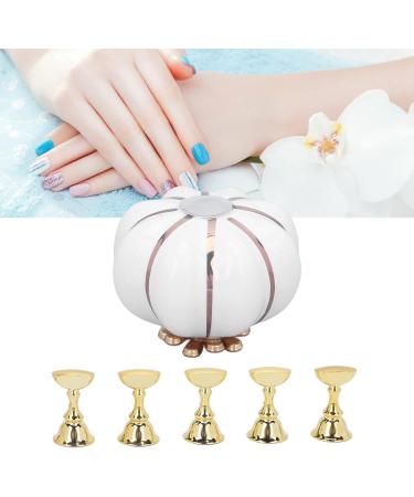 Nail Tip Stand Ceramic Pumpkin Shaped Nail Display Stand Nail Practice Stand for Home DIY and Salon Magnetic Nail Tip Holder Stand Set for Nail Beauty Salon(white) - Buy Online on SooperMarket.com