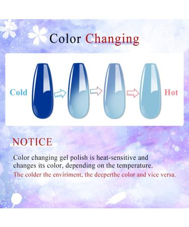 MIZHSE Mood Temperature Color Changing Nail Polish Set - 8 Colors Glow in the Dark Gel Polish Kit for DIY Nail Art Manicure at Home - Buy Online on SooperMarket.com
