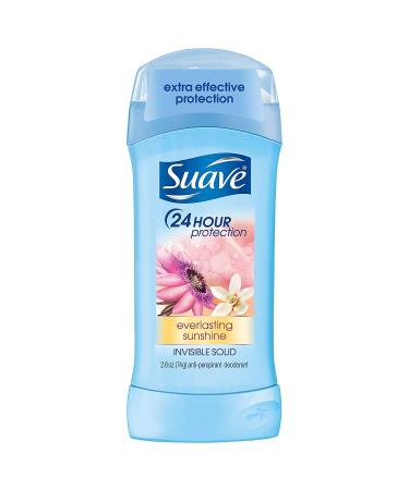 Suave Deodorant 2.6 Ounce 24Hr Everlast Sunshine Invis.Solid (76ml) (3 Pack)
