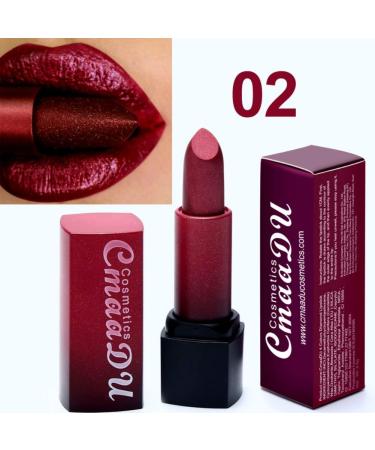 ColorfulLaVie Diamond Waterproof Lipstick Waterproof Non-stick Cup Long Lasting Colorfast Shimmer Luminous Lipstick (A2)
