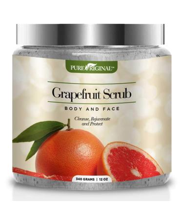 Grapefruit Scrub for Face and Body - Deep Cleansing Exfoliator Cleans Acne - Prone Pores and Brightens Complexion - The Natural Way to Nourish Your Skin - by Pure Original