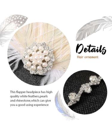 GENBREE 1920s White Gatsby Flapper Headband with Feather and Rhinestone - Perfect Prom Party Hair Accessory for Women and Girls - Buy Online on SooperMarket.com
