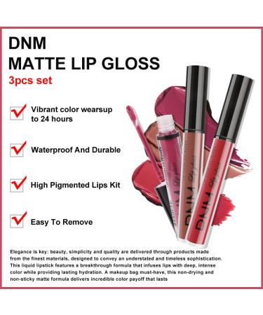 3Pcs Matte Ruby Red & Light Red Liquid Lipstick Set | Long Lasting & Waterproof Lip Gloss Gift | Matt Lipstick for Women - Set10 - Buy Online on SooperMarket.com
