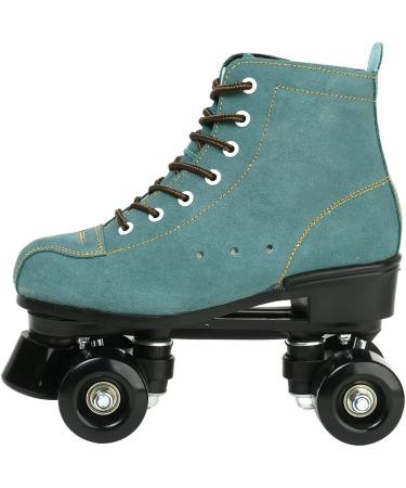 High-top Roller Skates for Women Men | Shiny Blue Four Wheels Roller Skates | Includes Shoes Bag | Size 38 - Buy Online on SooperMarket.com