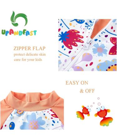 Upandfast Baby Girl One Piece Swimwear Suit with Sun Hat | Toddler Swimsuit UPF 50+ Sun Protection | Sunflower Design | 12-18 Months - Buy Online on SooperMarket.com