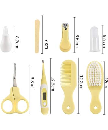 Joyeee 8pcs Baby Grooming Kit - Portable Baby Care Set with Storage Case - Healthcare Essentials for Newborns - Yellow - Buy Online on SooperMarket.com