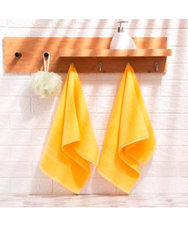 RUIBOLU 100% Cotton Ultra Soft Hand Towels - 2 Set, 14x30 Bath, Hand, Face, Gym Towels - Yellow - Buy Online on SooperMarket.com