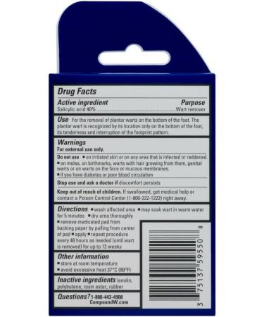 Compound W Maximum Strength Plantar Foot Pads 80 Count - Pack of 4 - Buy Online on SooperMarket.com