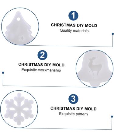 VILLFUL 6pcs Christmas Silicone Molds Christmas Resin Scented Pendant Making Mold Xmas Tree Pan Christmas Fondant Christmas DIY Mold Handmade Mold Silica Gel Christmas Tree Accessories - Buy Online on SooperMarket.com