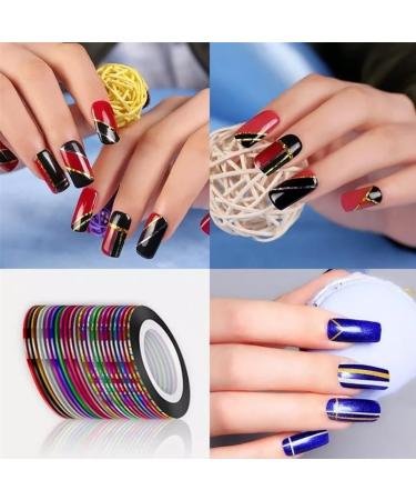 Nail Striping Tape Nail Art Striping Decals Nail Line Sticker DIY Nail Tip Decoration 32PCS Nail Striping Tape - Buy Online on SooperMarket.com