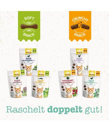 Gimcat Crunchy Snacks with Catnip - Protein-Rich Duck Delicacies No Added Sugar - 50g Bag for Cats - Buy Online on SooperMarket.com