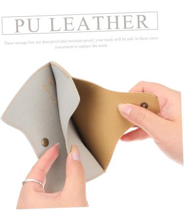 CABILOCK 8 STK Leather Mask Storage Box - Reusable Mask Folder & Case for Face Cover - Perfect for Students | Hellgraux 4 Stk 15x12cm - Buy Online on SooperMarket.com
