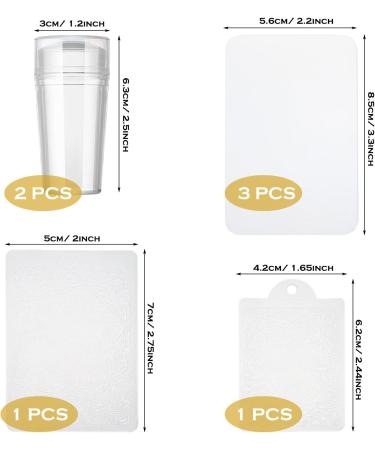 Allazone 9 PCS Clear Nail Stamper Double Sided Nail Art Stamper Clear Silicone Nails Stamping Jelly Nail Art Stamping Stamper for Manicure Tools 4 PCS - Buy Online on SooperMarket.com