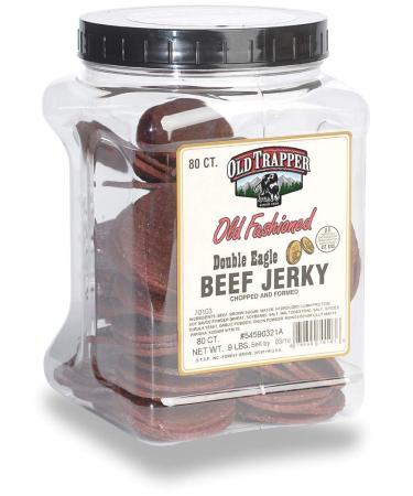 Old Trapper Old Fashioned Double Eagle Beef Jerky  Traditional Style Real Wood Smoked  1 Jar (80 Pieces)