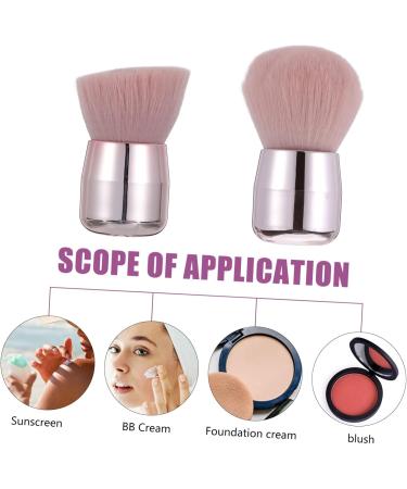 2pcs Mushroom Head Stucco Blush Brush Foundation Brush Mineral Brush Foundation Makeup - Buy Online on SooperMarket.com