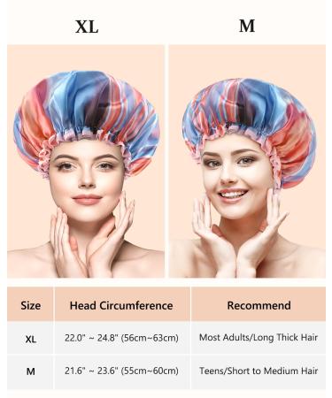 Mikimini Large Waterproof Shower Hood for Long Hair - 2-Pack XL Pink | Fashionable & Reusable - Buy Online on SooperMarket.com