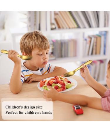 Evanda Gold Toddler Utensils Gold Titanium Coated 4 Pieces Stainless Steel Toddler Silverware Set Kids Utensils Forks and Spoons Mirror Polished Smooth Round Tableware and Dishwasher Safe 2.gold - Buy Online on SooperMarket.com