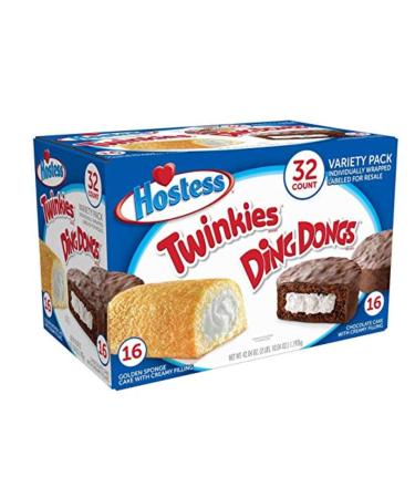Hostess Twinkies & Ding Dongs - Pack of 2 - 32 Count - 42.04 Oz.