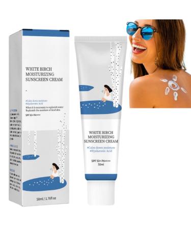 Korean Sunscreen Birch Juice Moisturizing Sun Cream Korean Sunscreen SPF50 Face Moisturizing Sunscreen Moist Essence Type Strong UV Protection Korean Facial Sunscreen for All Skin Types