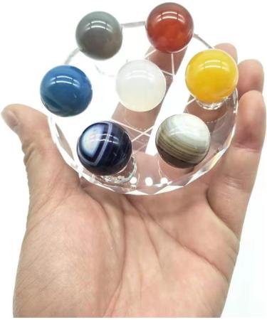 Natural Crystal Rough Ornament 15-25mm Natural Agate Crystal Ball Sphere Seven Star Array for Decorate 1 Set for Fengshuifor Fengshui Decoration Gift Decoration 1set - Buy Online on SooperMarket.com