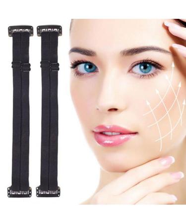 Shenrongtong Face Lift Tape Bands Invisible Face Lifting Strap with Clips Instant Lifting Face Lift Bands Reusable Face Lifting Belt for Women Black