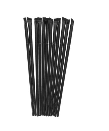 Baluue 12pcs Makeup Eyeshadow Makeup Tool Makeup Eyeshadow Brushes Angled Eyebrow Brush 14.5x0.7x0.5cm Black