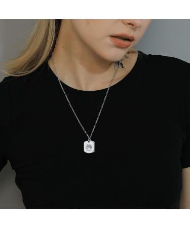 U7 Ladies Cremation Urn Necklace - Celtic Knot Dog Feet Wings & Crucifix | Stainless Steel Cylinder Pendant for Ashes - Memorial Jewelry for Men & Women - Buy Online on SooperMarket.com
