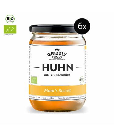 Mom's Secret Chicken Bone Broth (6x500ml) - Nutrient-Rich Long Cooked Biological Chicken Broth for Healthy Living - Buy Online on SooperMarket.com